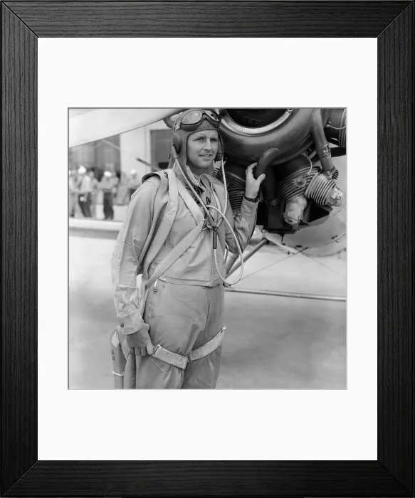 Framed Print : Joseph P. Kennedy Jr. in Aviation Uniform Near Airplane Framed Print : Joseph P. Kennedy Jr. in Aviation Uniform Near Airplane