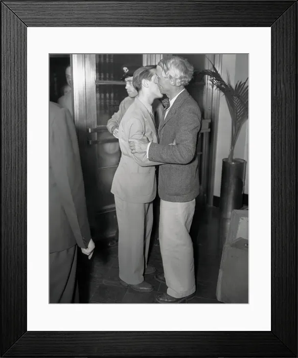 Framed Print : Max Ernst Greeting His Son, Jimmy Ernst Framed Print : Max Ernst Greeting His Son, Jimmy Ernst