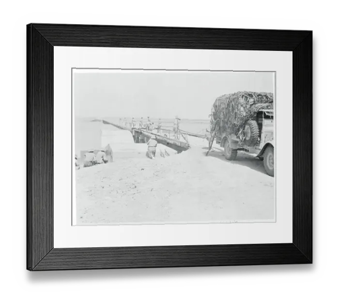Framed Print : Engineers Building Temporary Bridge Framed Print : Engineers Building Temporary Bridge