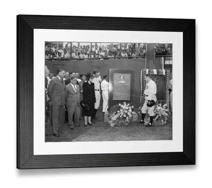 Framed Print : Group Standing At Lou Gehrig Memorial Framed Print : Group Standing At Lou Gehrig Memorial