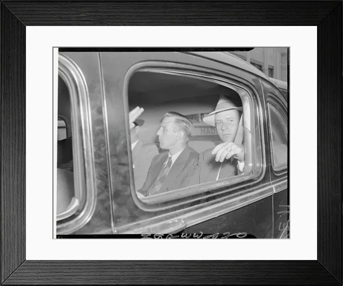 Framed Print : Spy Suspect Felix Jahnke Being Transported by Automobile Framed Print : Spy Suspect Felix Jahnke Being Transported by Automobile