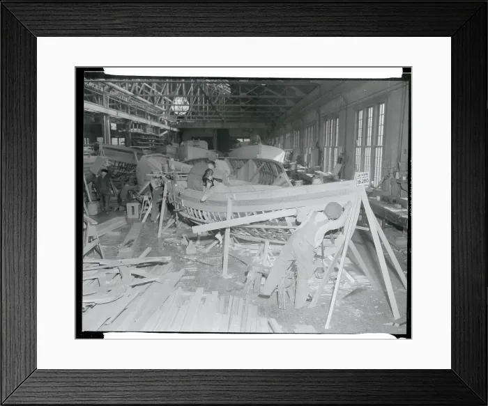 Framed Print : View of Men Building Ship Framed Print : View of Men Building Ship