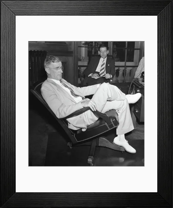 Framed Print : Vannevar Bush Sitting in Swivel Chair Framed Print : Vannevar Bush Sitting in Swivel Chair