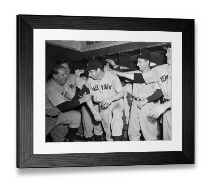 Framed Print : Joe DiMaggio Being Congratulated Framed Print : Joe DiMaggio Being Congratulated
