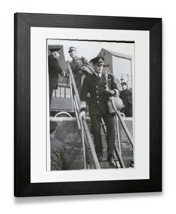 Framed Print : Prince Olaf Walking Down Gangway Framed Print : Prince Olaf Walking Down Gangway