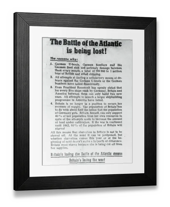 Framed Print : German Propaganda Leaflet Framed Print : German Propaganda Leaflet