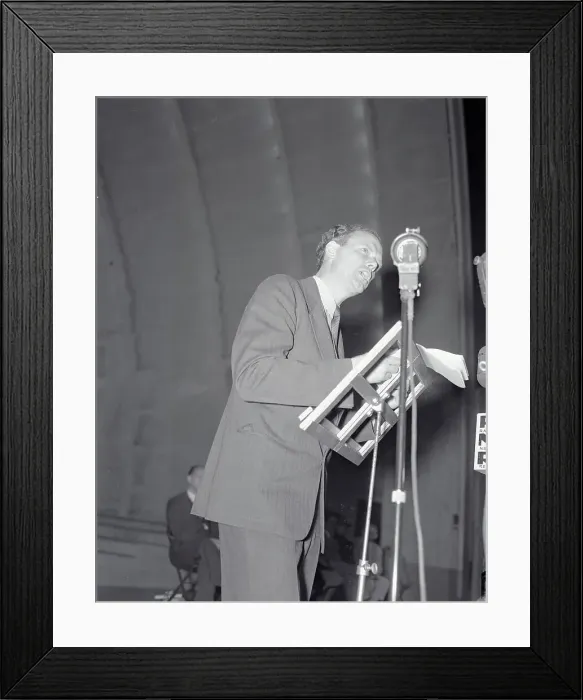Framed Print : Aviator Charles Lindbergh Speaking at Peace Rally Framed Print : Aviator Charles Lindbergh Speaking at Peace Rally