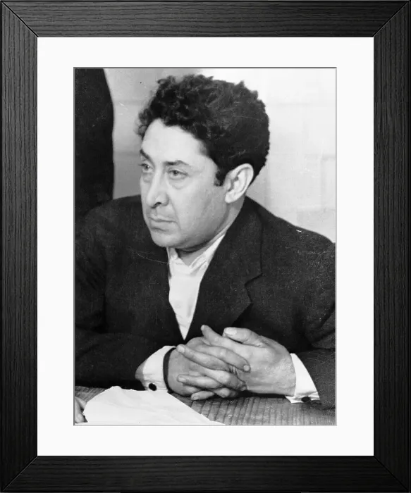 Framed Print : Portrait of David Alfaro Siqueiros with Hands Clasped Framed Print : Portrait of David Alfaro Siqueiros with Hands Clasped