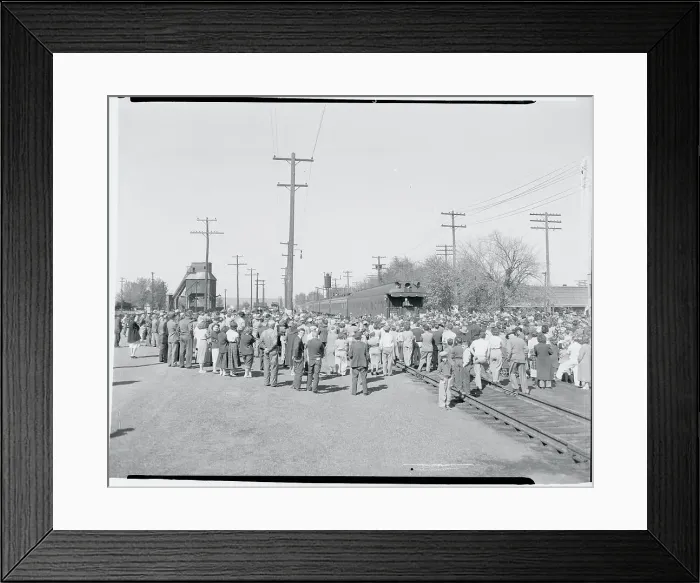 Framed Print : Crowd Listening to FDR Framed Print : Crowd Listening to FDR