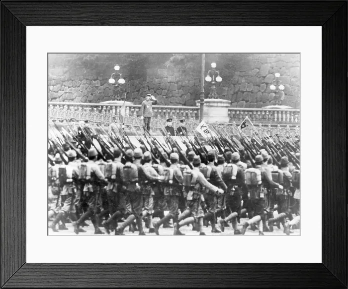 Framed Print : Hirohito Reviewing Troops Framed Print : Hirohito Reviewing Troops