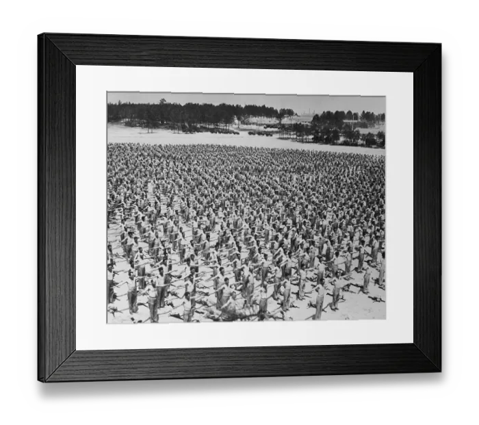 Framed Print : Large Formation of Soldiers for Drill Before War Games Framed Print : Large Formation of Soldiers for Drill Before War Games