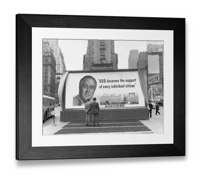 Framed Print : USO Billboard in Times Square Framed Print : USO Billboard in Times Square