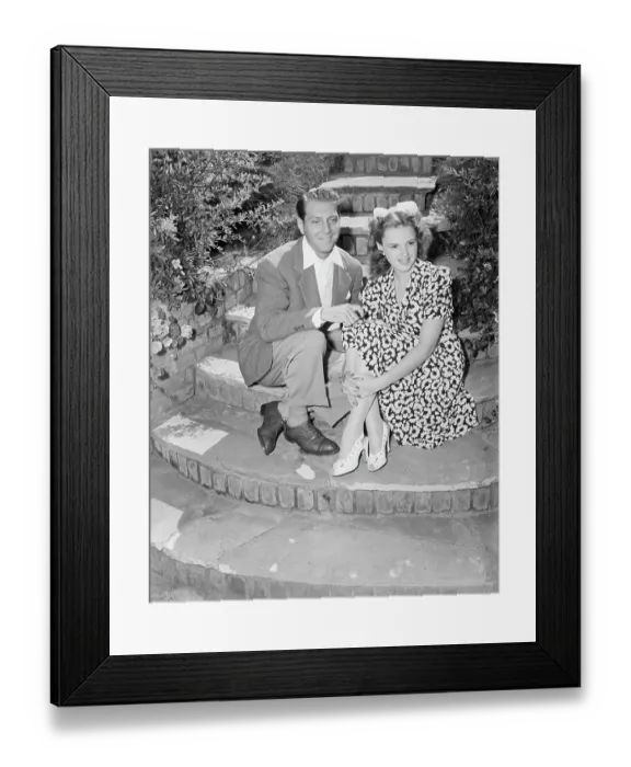 Framed Print : Judy Garland Outside with Fiance David Rose Framed Print : Judy Garland Outside with Fiance David Rose