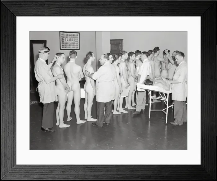 Framed Print : Selectees Receiving Medical Examination Framed Print : Selectees Receiving Medical Examination