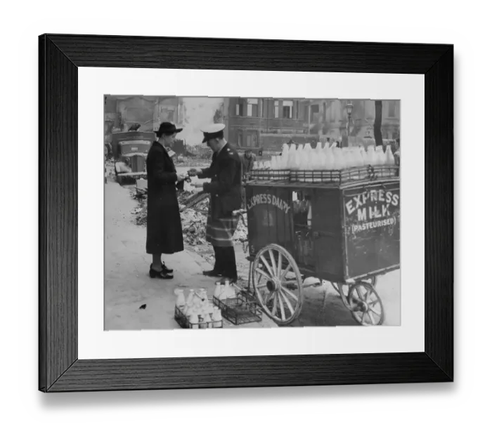 Framed Print : Milkman Making Deliveries Framed Print : Milkman Making Deliveries