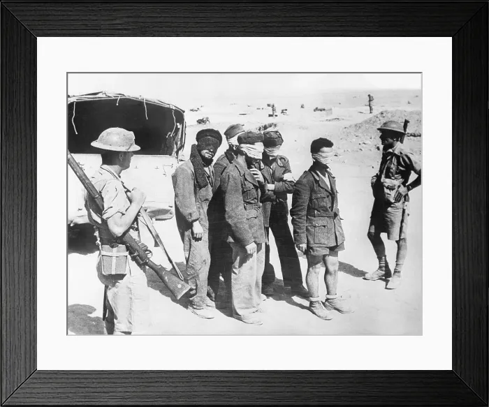 Framed Print : Blindfolded Italian Prisoners