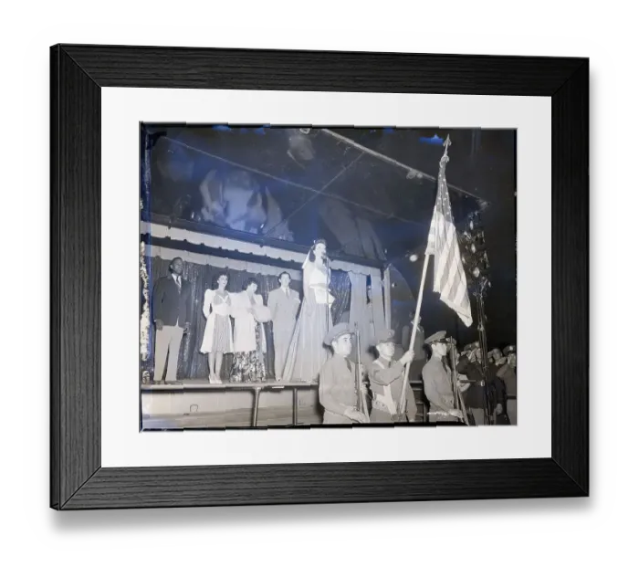 Framed Print : Entertainers Performing for Soldiers Framed Print : Entertainers Performing for Soldiers