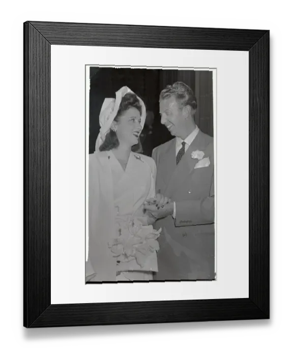 Framed Print : Don Budge Holding Hands with His Bride Framed Print : Don Budge Holding Hands with His Bride