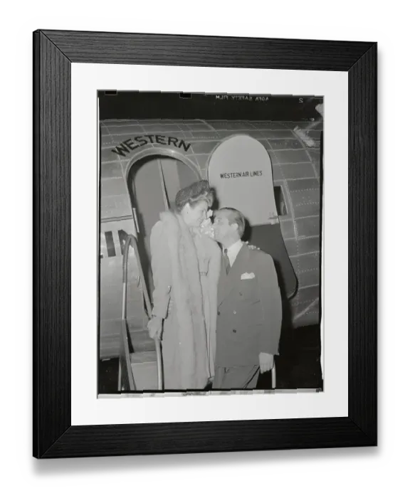 Framed Print : Martha Raye and Neal Lang by Plane Framed Print : Martha Raye and Neal Lang by Plane
