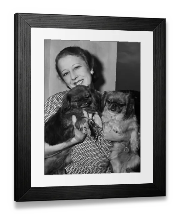 Framed Print : Magda Lupescu With Her Dogs Framed Print : Magda Lupescu With Her Dogs