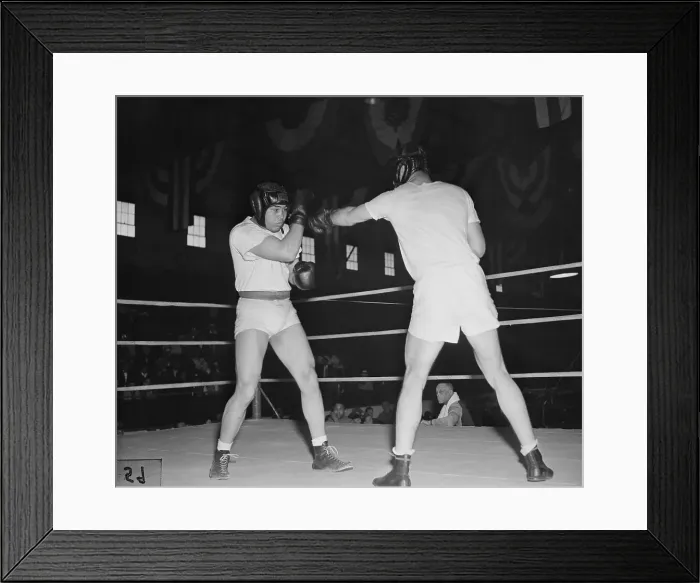Framed Print : Joe Louis and Joe Carrilli Practicing for Upcoming Boxing Match Framed Print : Joe Louis and Joe Carrilli Practicing for Upcoming Boxing Match