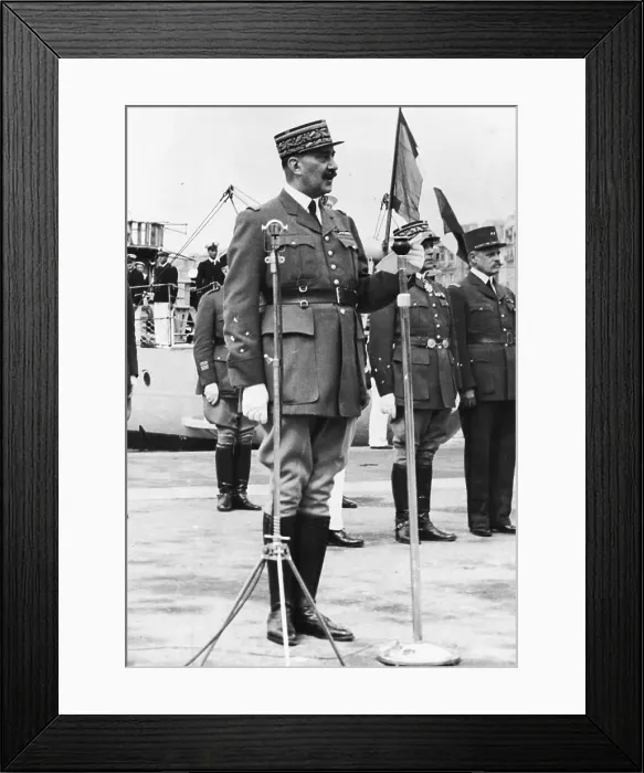 Framed Print : General Henri Dentz Giving Speech Framed Print : General Henri Dentz Giving Speech