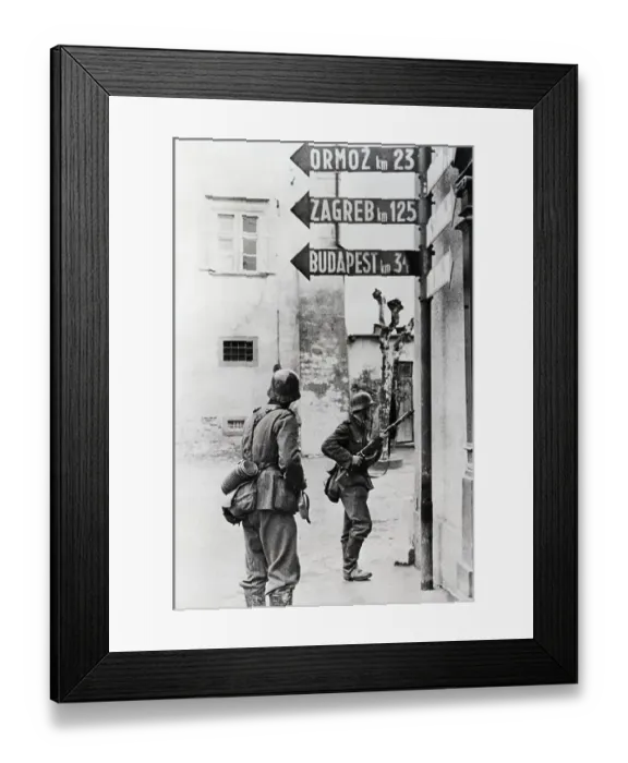 Framed Print : German Infantry in Yugoslav Town During World War II Framed Print : German Infantry in Yugoslav Town During World War II