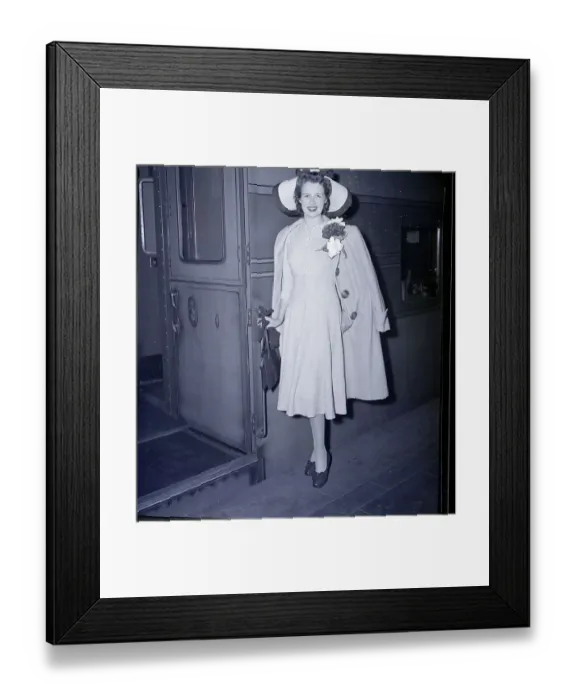 Framed Print : Actress Ruth Warrick at a Railroad Station Framed Print : Actress Ruth Warrick at a Railroad Station