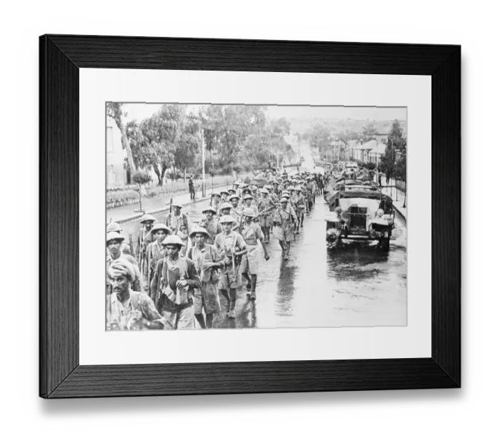 Framed Print : British Empire Troops Marching After Asmara Capture Framed Print : British Empire Troops Marching After Asmara Capture