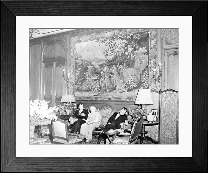 Framed Print : Man Falling Asleep on Couch in Mansion Framed Print : Man Falling Asleep on Couch in Mansion