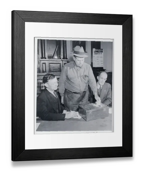 Framed Print : Man Casting Ballot