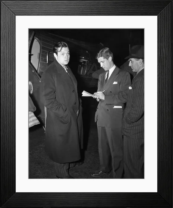 Framed Print : Orson Welles with Reporter Framed Print : Orson Welles with Reporter