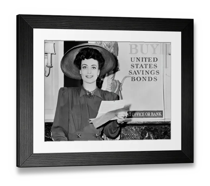 Framed Print : Joan Crawford Participating in War Bond Drive Framed Print : Joan Crawford Participating in War Bond Drive