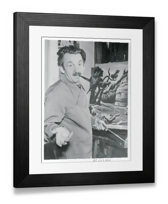 Framed Print : Thomas Hart Benton With Artwork Framed Print : Thomas Hart Benton With Artwork