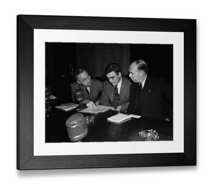 Framed Print : Harry Truman Discussing Telegrams Framed Print : Harry Truman Discussing Telegrams