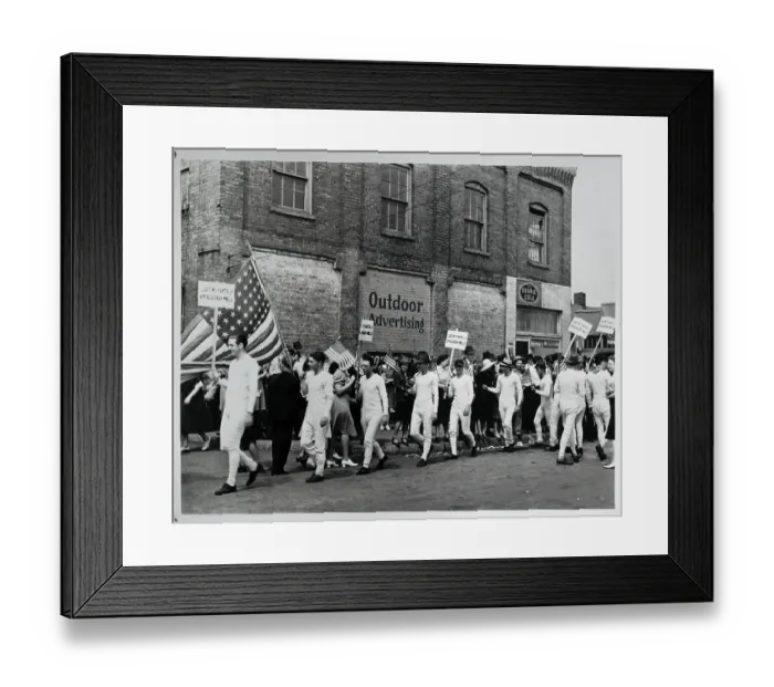 Framed Print : Union Workers Striking at Mill Framed Print : Union Workers Striking at Mill
