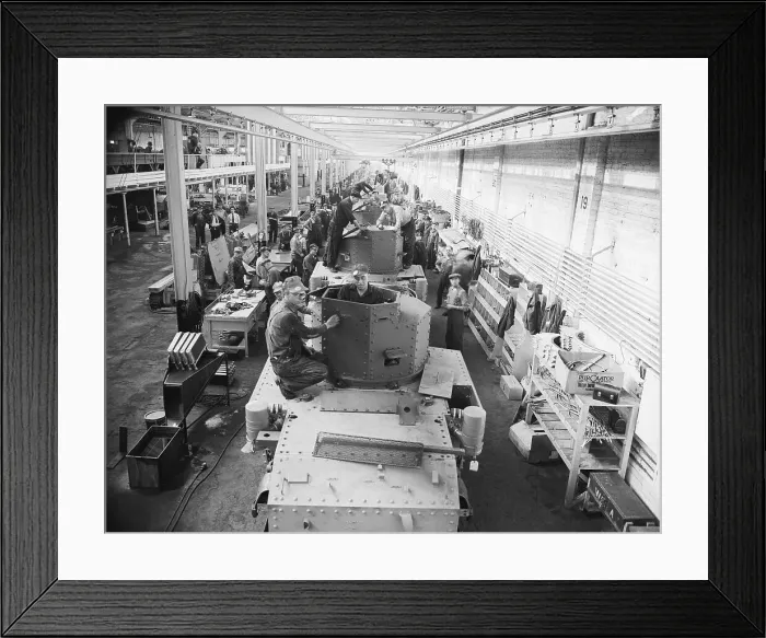 Framed Print : Factory Producing Tanks for WWII Framed Print : Factory Producing Tanks for WWII