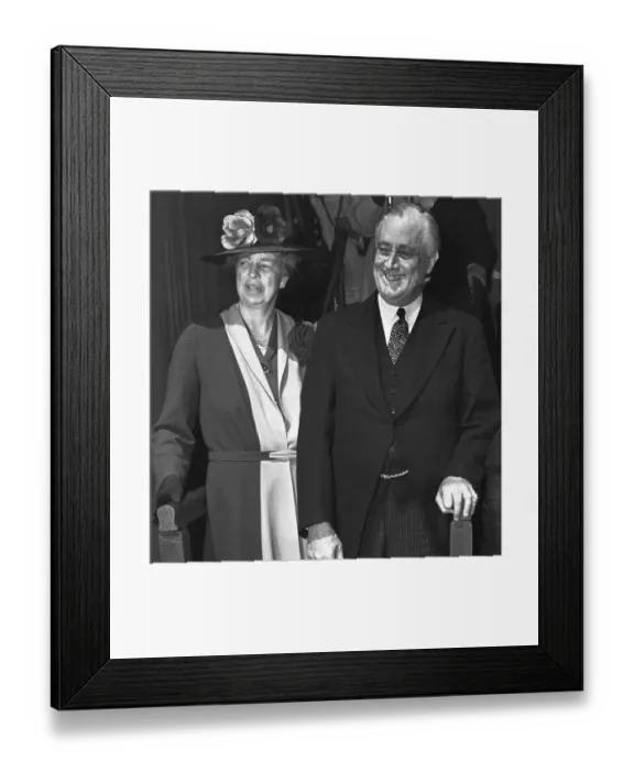 Framed Print : Roosevelts at Easter Service
