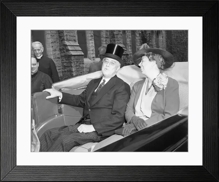 Framed Print : Roosevelts Leaving Easter Service Framed Print : Roosevelts Leaving Easter Service