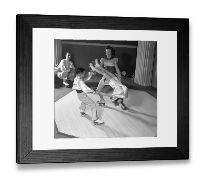 Framed Print : The Roller Skating Carters Framed Print : The Roller Skating Carters