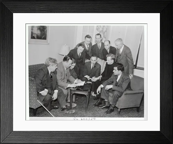 Framed Print : Mediators Conferring With Union Framed Print : Mediators Conferring With Union