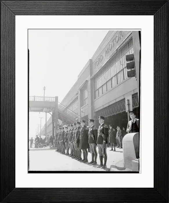 Framed Print : Michigan Troopers Standing in Formation Framed Print : Michigan Troopers Standing in Formation