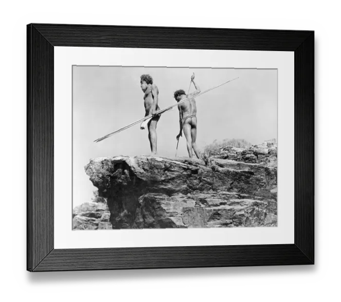 Framed Print : Aborigines with Spears Framed Print : Aborigines with Spears
