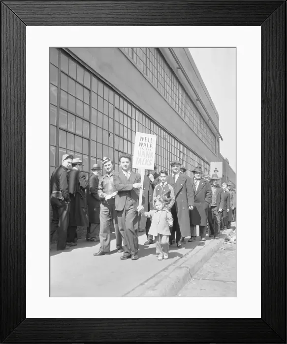 Framed Print : Group of Picketers Marching on Street Framed Print : Group of Picketers Marching on Street