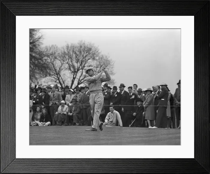Framed Print : Ben Hogan Following Flight of Ball After Swing Framed Print : Ben Hogan Following Flight of Ball After Swing