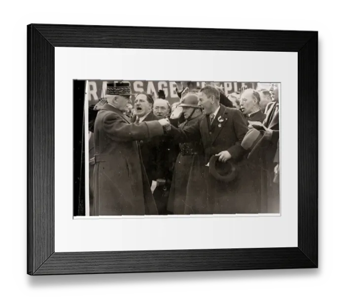 Framed Print : Marshal Petain Greeted by Veterans Framed Print : Marshal Petain Greeted by Veterans