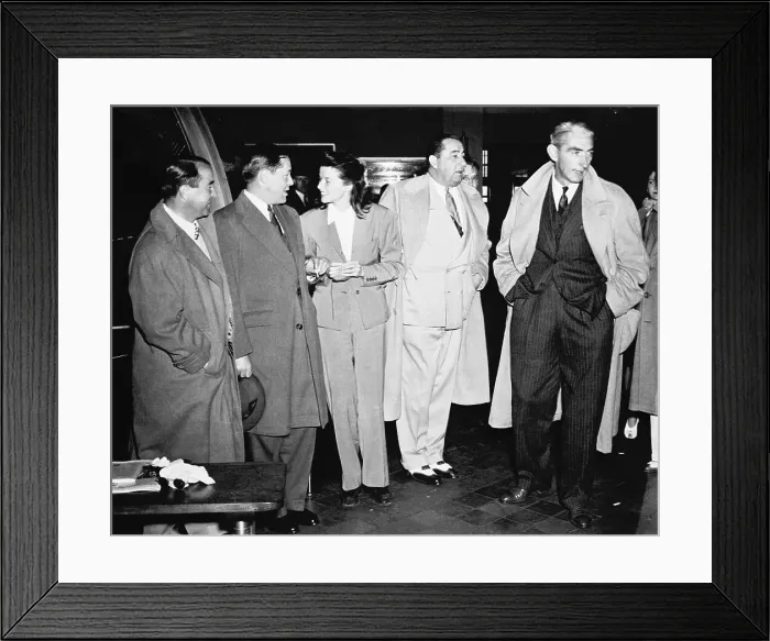 Framed Print : Portrait of Katharine Hepburn with Golfers Framed Print : Portrait of Katharine Hepburn with Golfers