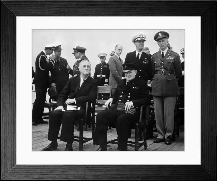 Framed Print : Roosevelt and Churchill on Ship Deck Framed Print : Roosevelt and Churchill on Ship Deck