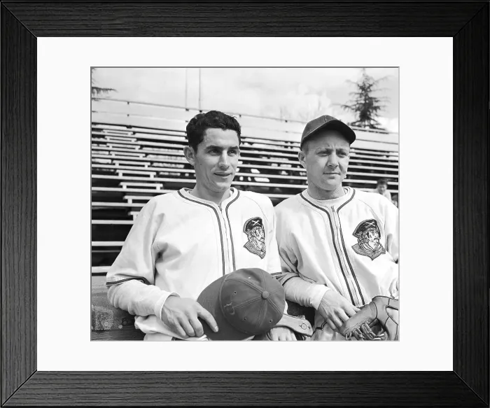 Framed Print : Baseball Players Vincent DiMaggio and Frank Kalin