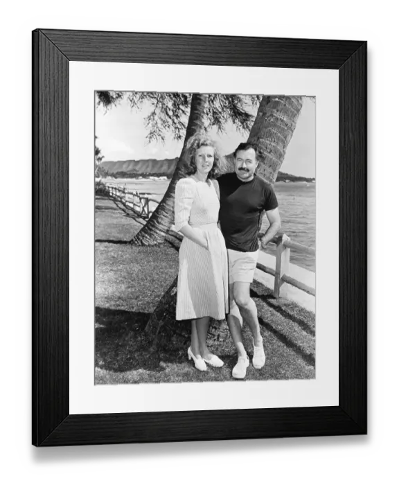 Framed Print : Mr And Mrs Hemmingway At Waikiki Framed Print : Mr And Mrs Hemmingway At Waikiki